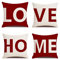 MYCDXE Dekorativ Kissenbezüge 4er Set Love Home Kissenbezug Kissenhülle Baumwolle Leinen Werfen Sie Kissenbezüge 40x40cm