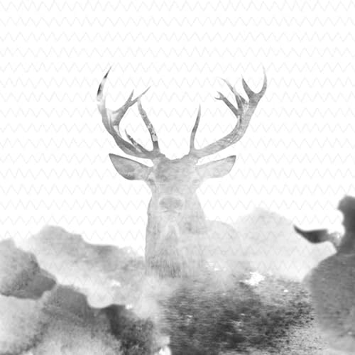 ReWu 40 Motivservietten Edler Hirsch 3-lagig 33x33cm 2er Set, 40 Servietten Ambiente Watercolor Deer, weiß, Papier, Einwegserviette, Serviette