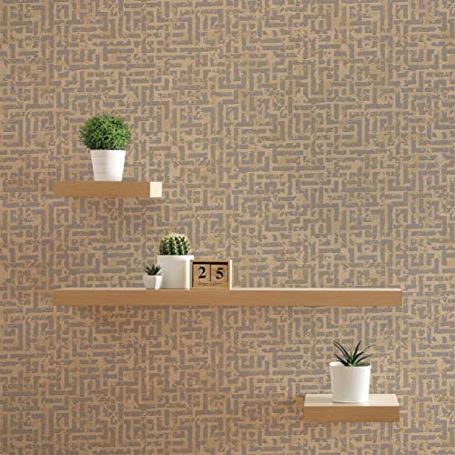 TADESSI Tapete Grafik Meo M1-No.1819 Vliestapete Hellbraun Silber Geometrisch Modern für Wohnzimmer Schlafzimmer Küche