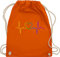 Turnbeutel Rucksack - LGBTQ Kleidung Flag - Herzschlag Regenbogen Pride - Unisize - Orange - lesbian gifts lgbtq+ beutel lgbt herz stoffrucksack csd lgbtq+regenbogen stoffbeutel lqbtq sportbeutel