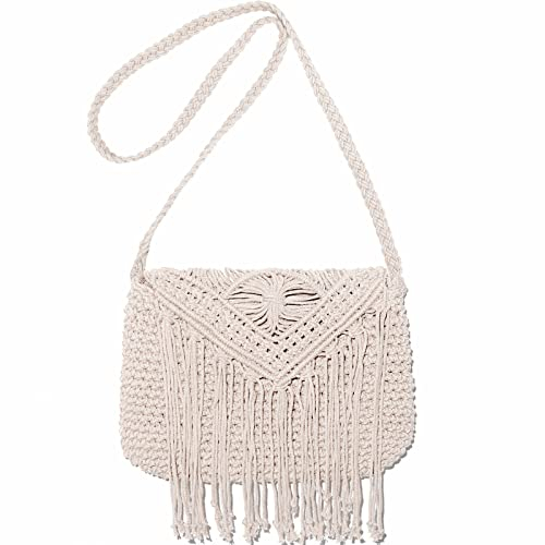 YeeHeen Straw Clutch Bag Women Straw Tassel Handbag Boho Envelope Summer Clutch Purse Beach Bag White