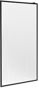 Vente-unique - Paroi de douche à l'italienne avec verre texturé - 120x200 cm, noir mat - VIRANA