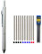 New Technology Stylo à bille multifonction 4 en 1 avec capteur de gravité en métal 3 couleurs et mine (argent)