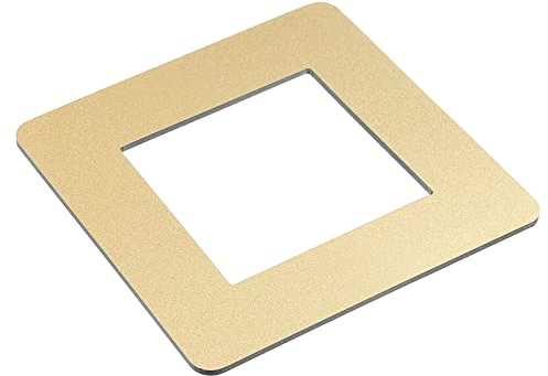 sourcing map Interrupteur Entourage Plaque Mur Panneau Décoration Monobloc Aluminium Plastique Brillant Doré Ton 130mm x 130mm pour Maison Bureau