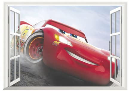 Disney Pixar Cars 3D Auto Wandaufkleber Wandsticker Wandtattoo Wandtattoo Kinderzimmer Dekoration Abnehmbare Aufkleber Wall Stickers Wasserdicht Vinyl Outdoor Kinderfreundlich, Romantisch Kind