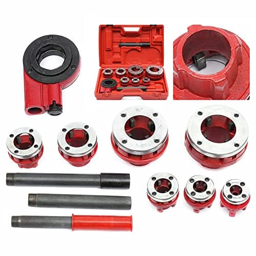 YyDDs Pipe Threader Kit 7 Dies Handle Pipe Threader Set Ratchet Pipe Threader Portable Manual Pipe Threading Kit Machine Rigid Pipe Threader Ratcheting Pipe Threading Tool Set 3/8 to 2 W/Box