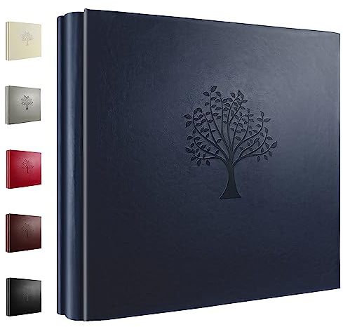 Photo Album 6x4 600 Photos Black Inner Page Tree Pattern Leather Big Capacity Pockets Pictures Album Birthday Christmas Wedding Anniversary