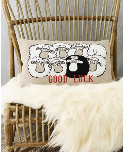 Permin Kreuzstich Stickpackung Kissen Vorderseite Viel Glück Zählmuster