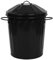 simpa 15L Colourful Vintage Style Metal Tapered Dustbins & Lids - Black 37cm (H) x 27cm (Dia)