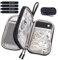 Roosea Travel Cable Organiser with 4 Pcs Silicone Cable Ties, Electronics Accessories Organiser Bag, Double-Layer Cable Organiser Bag for Charger, Earphone, SD Cards, USB Drive, Power Bank (Black)