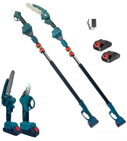 KIT POTATURA A BATTERIE: MOTOSEGA + FORBICI + ASTA 220CM.