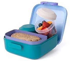 Amuse Rikko Brotdose Kinder Set mit Fächern | Bento Box inkl. 2x Snackbox mit Fächern | Bunte Lunchbox Kinder | Ideal als Brotbüchse, Brotzeitbox Kinder, Brotbox, Jausenbox | Vesperdose mit Fächern