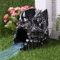 Dragon Gutter Guardian Fallrohr, Outdoor-Statue, Gartendekoration, Fallrohrverlängerung, Statue, Figur, 7,6 x 10,2 cm, Dachrinnenschutz für Regen, Fallrohr, Fallrohrverlängerung, Umsteller (Silber)