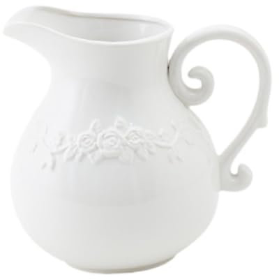 Folpus Vase en céramique décoration de Table Vase décoratif pichet à Lait Vase pichet Blanc pour étagère Table Basse Table à Manger, Styles Courts