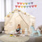 2 IN 1 Kinderzelt, Kinder Spielhaus Indoor mit Matte und Lichtern, Kinder Bettzelt,Spielzelt für Drinnen,Prinzessin Zelt, Kinderspielhaus, Kuschelecke Kinderzimmer Dekor ab 3 Jahre