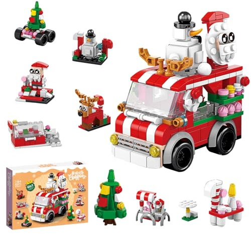 BEKKLPOU Set Di Costruzione Di Natale, Set Di Costruzioni Giocattolo Set Di Costruzione Di Natale Natale Giocattoli Inclusi Babbo Xmas Albero Renna, Regali Di Natale Decorazioni Natalizie