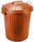 Acan Tradineur - Cubo de Basura de plástico Resistente con Tapa y Asas metálicas, contenedor de residuos, Papelera, Reciclaje, Industrial, Fabricado en España (Marrón, 70 litros)