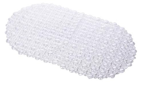 Tapis de sol antidérapant ovale uni pour bain d'eau, baignoire, douche, tapis de bain transparent à bulles (transparent)