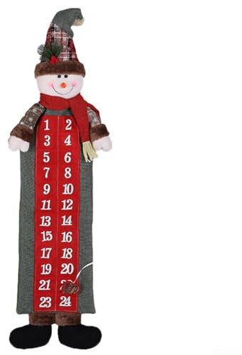 Dekorativer Adventskalender mit Weihnachtsmann und Schneemann für Familienfeiern (Schneemann)