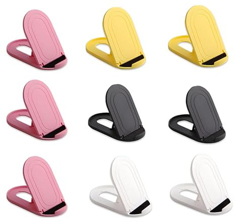 JXPXJMY Lot de 9 supports pliables universels pour tablette, lecteur, mini iPad et smartphone (noir/blanc/jaune/rose)