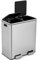 Stainless Steel 60L Double Recycling Kitchen Pedal Bin with Removable Buckets & Soft Close Lids Dual Compartment Waste Can Silver