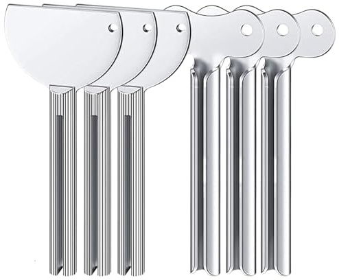 Zahnpastatubenquetscher Spender Schlüssel Metall Tube Squeezer 6er Set Metallkonstruktion Vielseitig einsetzbar Kompakt und Leicht für Zahnpasta Haargel Handcreme