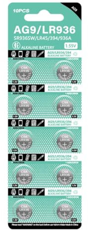 Chenxi Studio Lot de 10 piles bouton LR936 1,5 V alcalines stables pour gadgets et accessoires de rechange LR45/LR936/394/AG9