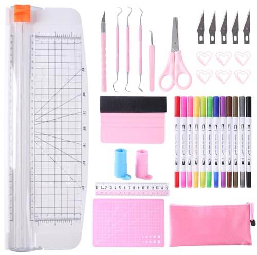 Moalaok Unverzichtbares Werkzeug-Set für Cricut-Maschinen, Universalmesser, Vinyl-Unkrautwerkzeug-Set mit 30,5 cm Papierschneider, Präzisions-Bastelzubehör und Zubehör für Cricut-DIY-Schneiden