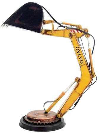 sporful Cute Bulb Lamp Battery Powered Steampunk Excavator Night Light for Cafe Bar Studio Table Decor