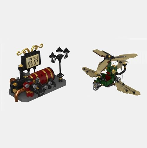 BlueBrixx Pro 108349 - Steampunk Helidroschke, 540 Klemmbausteine, Steampunk-Set, Geschenk für Steampunk Fans, Standardsteine, Bausteine der Steampunk-Serie