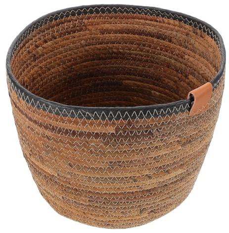 DOITOOL Panier à Fleurs Rond Rotin Tressé Naturel Cache-Pot Respirant pour Intérieur et Extérieur Grand Porte-Plantes Décoratif Style Bohème pour Rangement et Décoration Intérieur