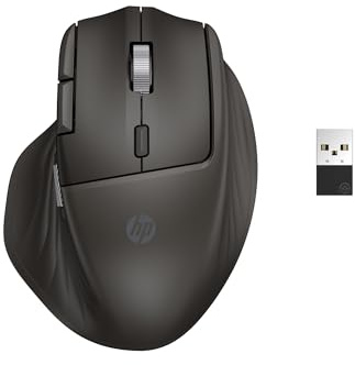 HP 780M Kabellose Scroll-Maus, ultraschnelles magnetisches Scrollrad & horizontales Scrollen, 3-Minuten-Schnellladung, Bluetooth & USB-Dongle, Multi-Device für 3 Geräte, 6 programmierbare Tasten