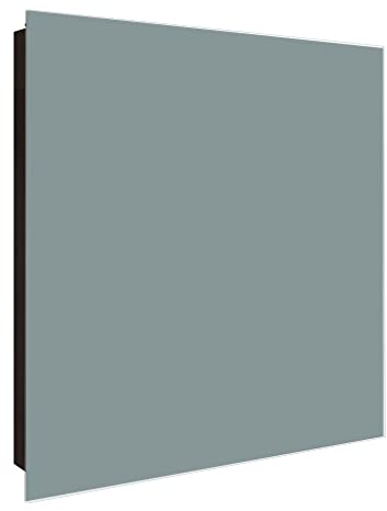 banjado® Großer Schlüsselkasten Glas/Schlüsselbox 30cm x 30cm mit 50 Haken - Motiv Grau/Schlüsselkasten modern für Schlüsselaufbewahrung mit beschreibbarer, magnetischer Glastür