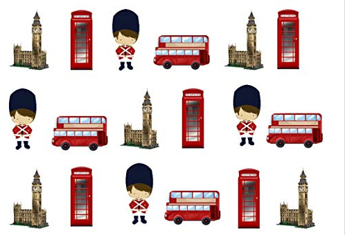18 x stand up london edible cupcake toppers wafer card