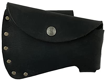 Hide & Drink, Beilkopf-Etui-Holster für 3,8 cm (1,5 Zoll) Gürtel, Axtkopfhülle, Klingenabdeckung, Holzfäller im Freien, Arbeits-Essentials, Vollnarbenleder, handgefertigt, Anthrazitschwarz