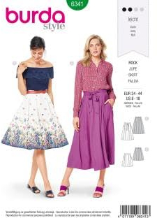 burda style Schnittmuster #6341 Damen Faltenrock Tellerrock Midi Gr. 34-44