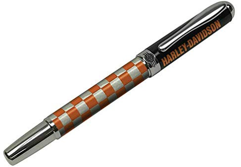 Harley-Davidson Checkered Black Ink Pen w/Black Gift Box - Orange HDL-20113