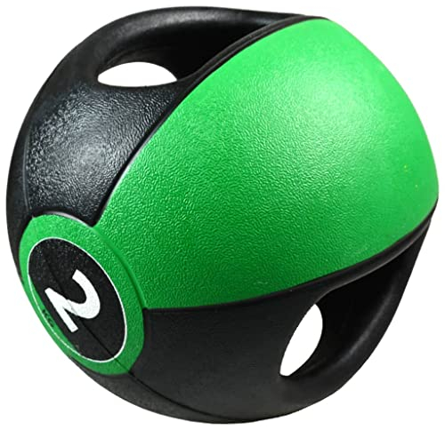 Pure2Improve - Medizinball Mit Griffen 2kg, Trainingsball, Gymnastikball, Professionell Turnhalle Ball