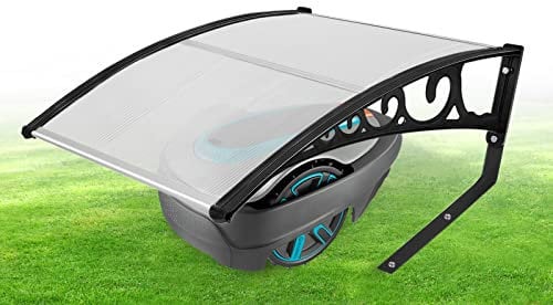 LARS360 Dach Carport für Rasenroboter Automower Mähroboter Garage für Rasenmäher Roboter Polycarbonat Regenschutz Sonnenschutz Pultvordach Dach Haustürvordach, 103 x 77 x 45,5 cm