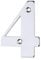 XFORT Polished Chrome Front Door Number 4, House Number Suitable for All Door Types including Wooden, uPVC, and Composite.