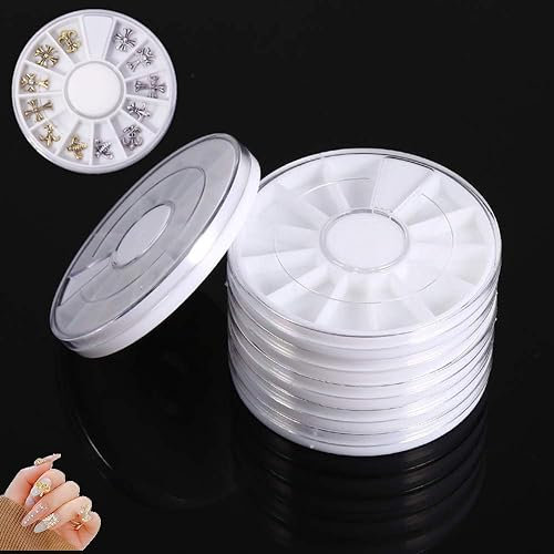 Rhinestones Box, 6 Pcs/Set 12 Compartments Gem Rhinestones Storage Container for Nail Art Decoration, Nail Salon and Household Organizer