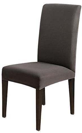 WINS Fundas para sillas de Comedor Cubre sillas elásticas Forro para sillas de Comedor 4/6 Piezas Protectoras Fundas sillas para Cocina Comedor Boda Gris Oscuro
