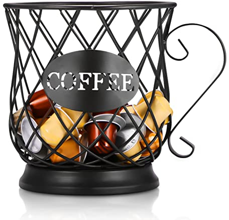 PopHMN Cestello portaoggetti per caffè, Porta Capsule Multiplo Porta caffè Espresso Porta Capsule caffè Portaoggetti da Cucina per Capsule caffè Home Cafe Hotel (Nero) (Nero)