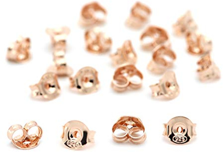 NaturSchatulle Ohrstecker Butterly Verschluss 925 Silber 18K Rosegold Veredelt I 5 Paar Ohrstopper Basteln Selber Machen Pousetten Ohrmutter