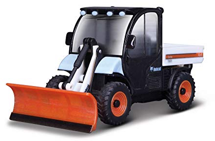 Bburago Die-Cast Bobcat Toolcat mit funktionierendem Schneepflug – Replik Sammlermodell Spielzeug – Maßstab 1:50