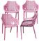 TRISENS Gartensessel Gartenstuhl Kunststoff Stapelstuhl Armlehne Küchenstuhl Bistrostuhl, Farbe:Rosa, Menge:4 St.