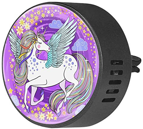 Quniao Flying Unicorn Lufterfrischer, Diffusor, für Auto, Aromatherapie, Lufterfrischer, Medaillon, Auto-Diffusor, Entlüftungsclip, für Auto, Büro, Küche, 2 Stück