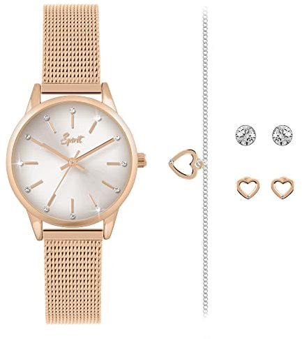 Spirit Damen Analog Quarz Uhr mit Edelstahl Armband SPLX-4000, Blasses Rotgold, Armband