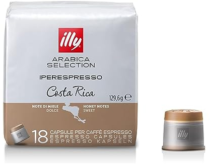 illy, Capsules de Café Iperespresso Arabica Selection Costa Rica, 100% Arabica avec des Notes de Caramel, Chocolat et Vanille, Saveur Douce, 6 Paquets de 18 (108 Capsules au Total)