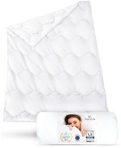 Bettdecke 120x150 cm für Kinder & Babys, 𝟏𝟎𝟎% 𝐧𝐚𝐜𝐡𝐡𝐚𝐥𝐭𝐢𝐠, Kleine Winter-Decke VERDA, Thermoregulierende Steppdecke, 120 x 150 Schlaf-Decke aus zertifizierten & recycelten Materialien